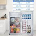 Adoolla 4.3 Cu.Ft. Single Door Mini Refrigerator with Top Freezer and 7 Adjustable Temperature Settings