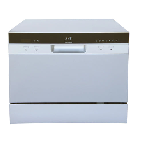 6 Place Settings Silver Countertop Dishwasher with Delay Start and LED display