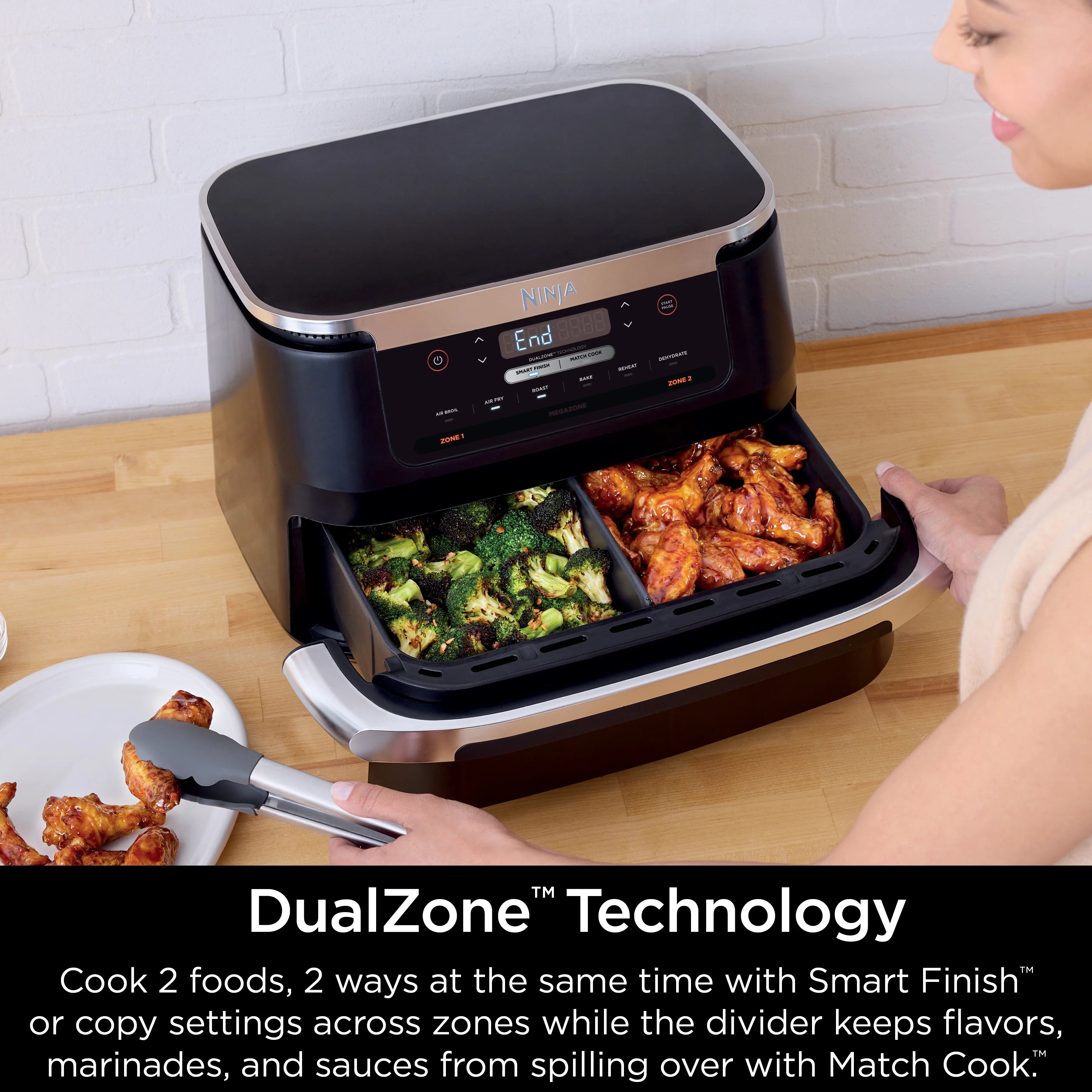 Ninja Foodi DualZone FlexBasket Air Fryer with 7-qt MegaZone
