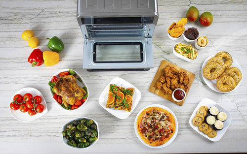 Aria 30Qt Touchscreen Air Fryer Toaster Oven with 3 Cooking Levels, Accessories, & Cookbook