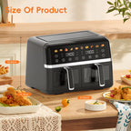 Whall 12QT Touchscreen Air Fryer Toaster Oven, 12 Pre-set Menus, Clear Window, Less Oil