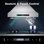 JOEAONZ Wall Mounted Range Hood 30" Kitchen Vent 900 CFM Duct Convertible Touch Control 9 Speed 120V
