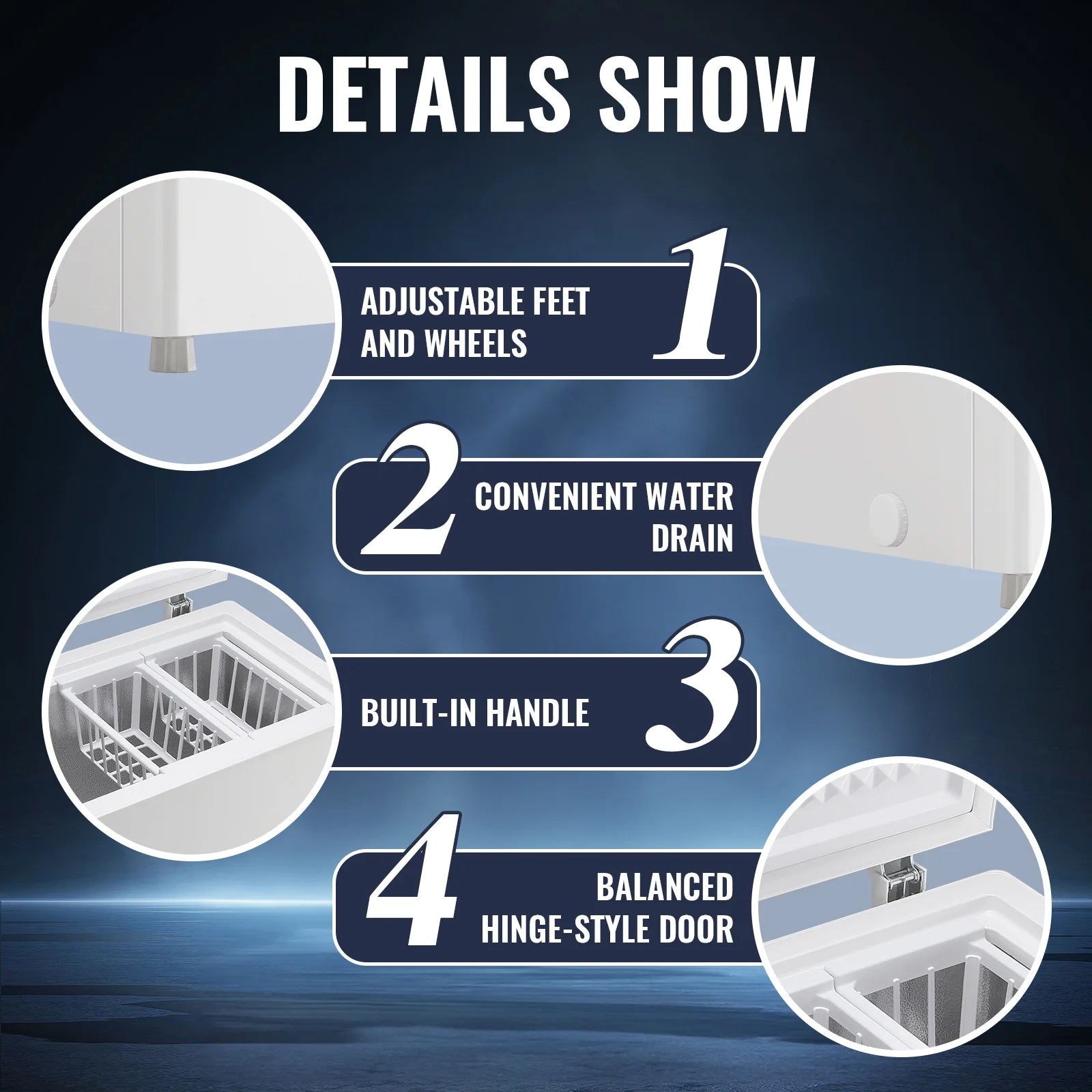 JIEJIA Compact Freezer 3.5 cu ft Environmental Chest Freezer, Mini Freezer with 7 Gear Adjustable Temperature, Removable Storage Basket, Energy Saving, White