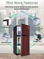 Krib B Compact Refrigerator 3.5 Cu.ft, Mini Fridge with Freezer, Modern Fridge with Dual Door, 7 Grade Temperature Adjustment, Silver