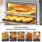 Air Fryer Ovens Countertop, Convection Toaster Oven with 10 Cooking Functions, 6-Slice Toast &12-Inch Pizza Capacity, 6 Accessories Included, Auto Shut off, 24 Quart