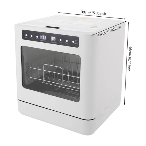 110V 800W Portable Mini Dishwasher, Countertop Dishwasher, Household Mini Dishwasher 6.8L