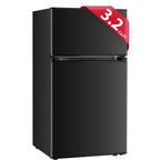 Kcpolre Pink Mini Fridge with Freezer 3.2 Cu.ft Refrigerators, Adjustable Glass Shelves, Quiet Dual Door Dorm Fridge for Bedroom, College, Office