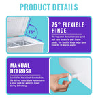 DEMULLER 4.0 Cu.ft Deep Freezer Top Open Door Compact Freezer with Two Removable Storage Baskets