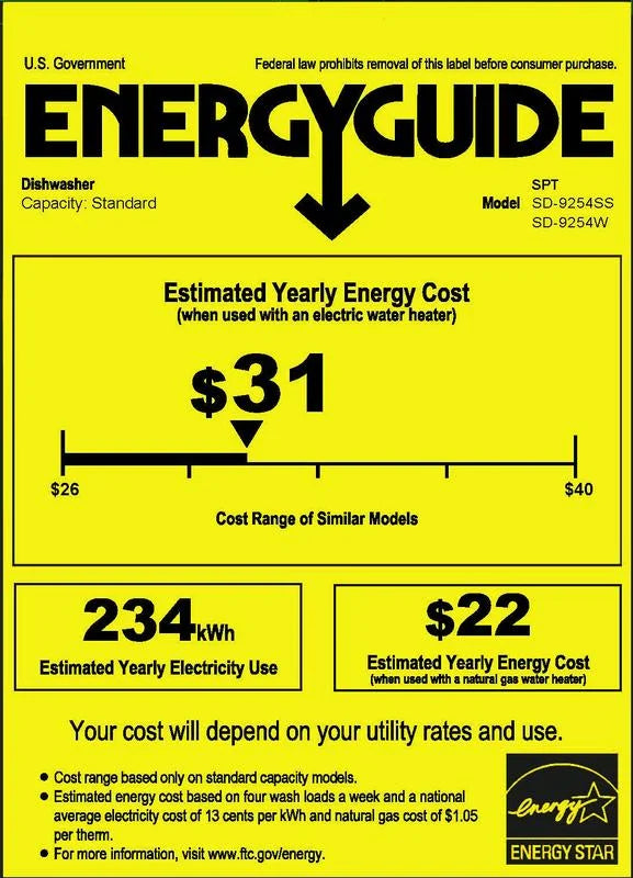 Energy Star 18" Built-In Dishwasher w/Heated Drying - Stainless