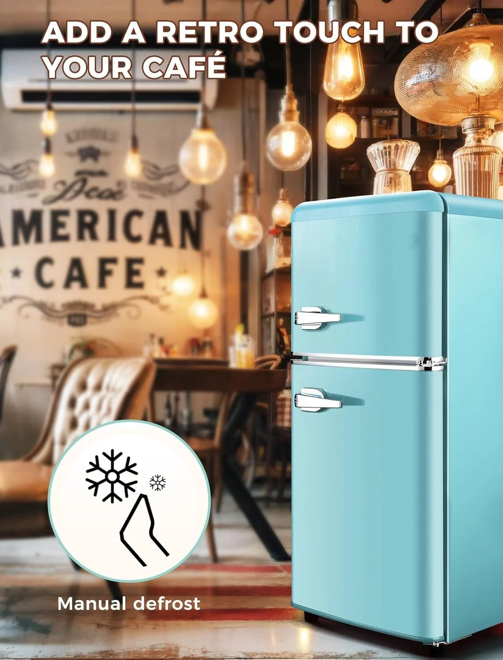 GGTB 3.0 Cu.ft Two Door Small Refrigerator with Freezer, Compact Retro Mini Refrigerator for Dorm, Office, Bar, RV, Bedroom, Red