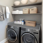 Kaboon Washer Dryer Countertop with Edge Rails, 27.5" x 54", Light Walnut