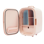 Mini Fridge, 12.68Qt Skincare Fridge, Portable Cooler and Warmer, Compact Refrigerator for Comestic Storage, Makeup, Lipstick, SkinCare, Bedroom, Office, Dorm (Pink)