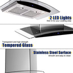 Joeaonz 30-Inch Wall Mount Range Hood with 3-Speed Ventilation and Dishwasher-Safe Filters, 700 CFM, 120V