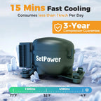 Setpower FC20 Portable Refrigerator, Black, 21 Quart, 12V