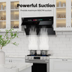 Range Hood 30 inch with 900CFM, Voice/Gesture Sensing/Touch Control Panel, Unique Side-Draft Design for Under Cabinet Modern Kitchen Hood, Ducted/Ductless Convertible