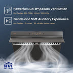 FOTILE Slant Vent Series 30" 1000 CFM Under Cabinet or Wall Mount Range Hood with 2 LED lights, Motion and Touch Activation in Onyx Black Tempered Glass