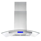 Cosmo 30 in. Ducted Island Range Hood in Stainless Steel with LED Lighting and Permanent Filters