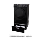 All-in-one Washer Dryer Ventless BUILTIN 0-CLEARANCE 15lbs 110V 1400RPM+Pedestal