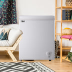 WANAI Chest Freezer 3.5 Cu.ft, Deep Freezer with Top Open Door ,White