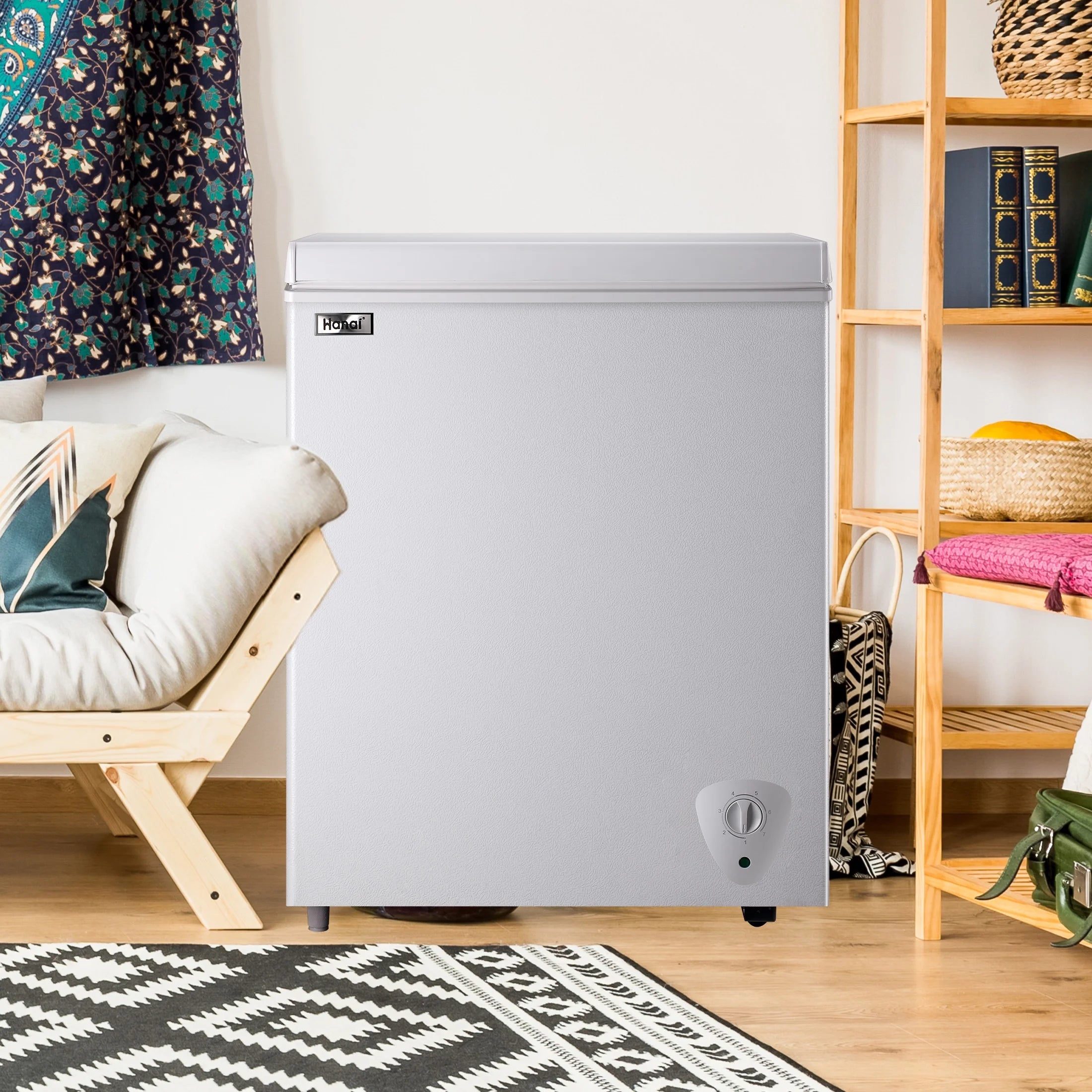 WANAI Chest Freezer 3.5 Cu.ft, Deep Freezer with Top Open Door ,White