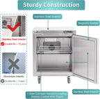 DURING D-KTR-28B 28" 1 Door Undercounter Refrigerator