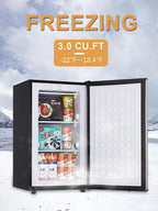 Upright Freezer , 3.0 Cu.ft Compact Upright Freezer with Adjustable Thermostat, Mini Freezer with Reversible Stainless Steel Single Door, Silver