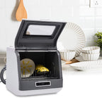 FETCOI Portable Countertop Dishwasher, Compact Mini Dishwasher with Air-Dry Function, 3 Washing Programs, for Small Apartment, RV