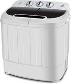 Compact Mini Twin Tub Washing Machine Portable 13lbs Laundry Washer and Dryer