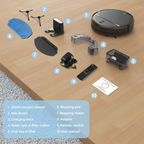 GOOVI Robot Vacuum Cleaner, Robot Vacuum Mop Combo, With Alexa/WiFi/App Connection, for Pet Hair, Hard Floor