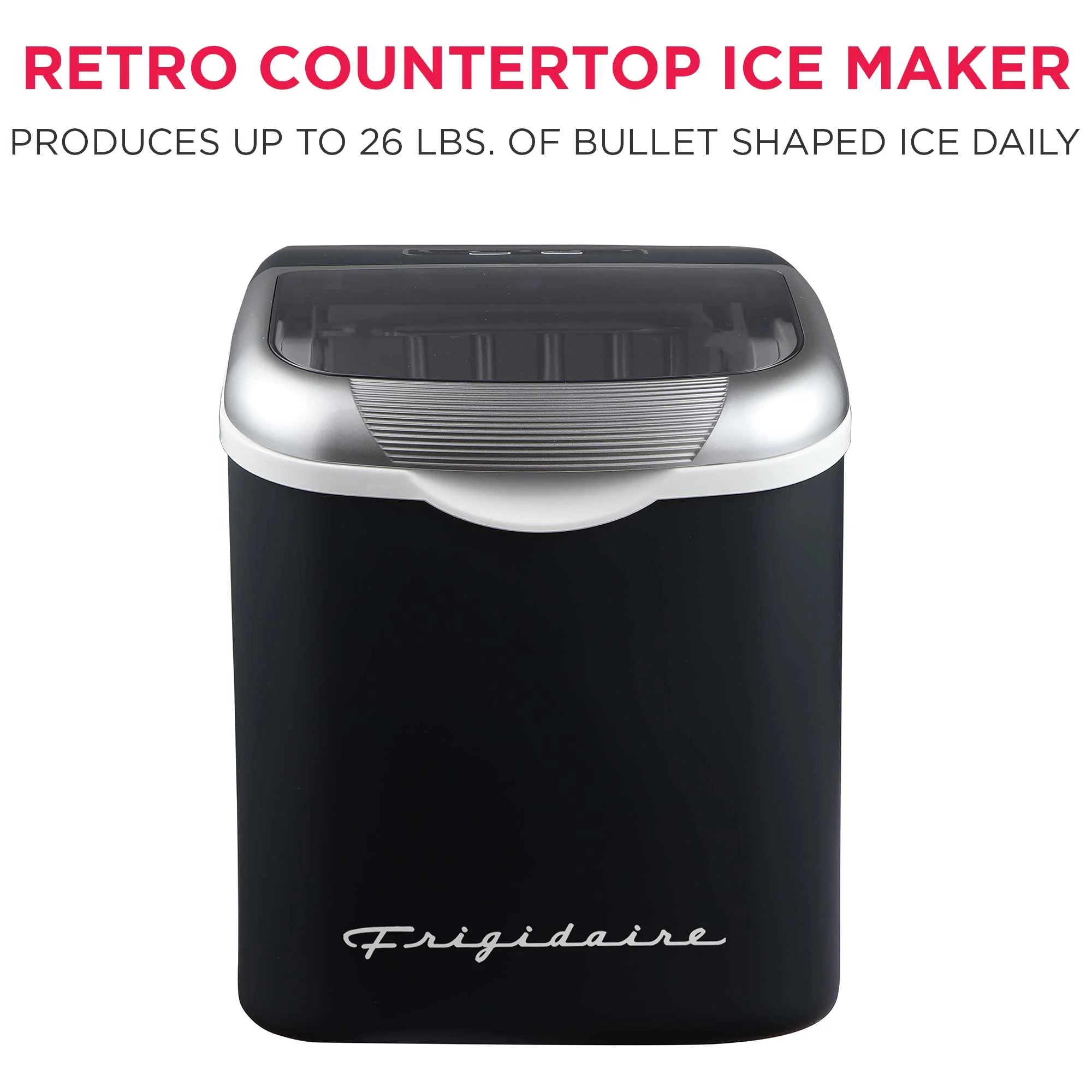 Frigidaire, 26 Lbs. Ice Maker, Bullet Shaped Ice, Rgwhite