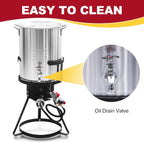 Red Mountain Valley Outdoor Propane Turkey Deep Fryer Set 30&10 Quart Fish Fryer with Basket, 50,000 BTU Burner, Large Seafood Boiler Kit, Outdoor Cooking for Frying, Boiling