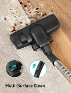 Canister Vacuum Cleaner, 30Kpa Powerful Suction, Bagless with 3.7QT Large Dust Cup, Auto Cord Rewind, HEPA Filter, 5 Attachments, Lightweight Vacuum for Pet Hair, Hard Floors & Car