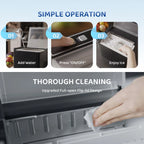 WETIE Countertop Ice Maker, 9 Bullet Ice Cubes in 6 Mins, 2 Ice Sizes, 26 lbs/24H with Removable & Washable Ice Tray & Scoop, with Self-Cleaning Function for Home/Kitchen/Camping/Party