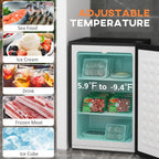 Resenkos Upright Freezer, 3 Cu Ft Small Freezer with Reversible Single Door, Smart Thermostat Control, Apartment, Silver