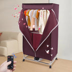 110V Wine Red Clothes Dryer Portable Travel Mini Dryer Machine 1200-1500W Electric Dryer For Homes, Apartments