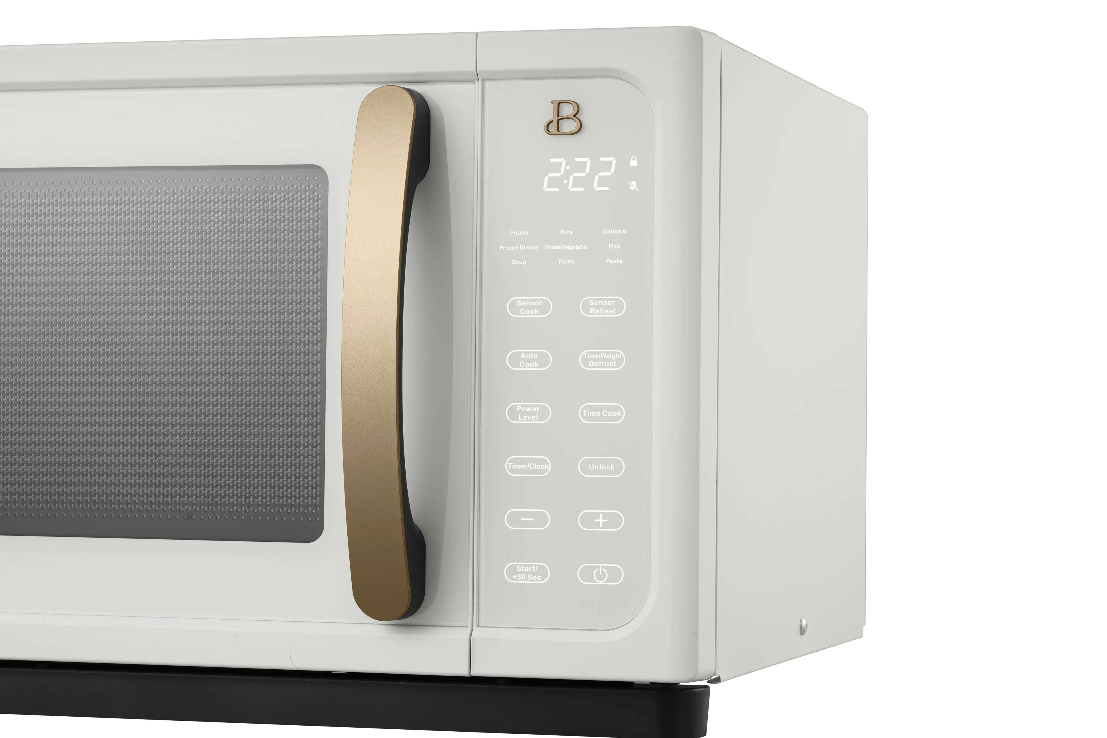 Beautiful 1.1 Cu ft 1000 Watt, Sensor Microwave Oven, White Icing by Drew Barrymore, New