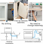 Countertop Dishwasher, Portable Dishwasher With Water Tank, 3 Washing Programs, 360-Degree Water Spraying, 75��C Hot Air Drying Technology, 110v, 1200w (Black+Brown)