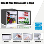 Frestec 1.6 Cu.Ft Mini Fridge with Freezer, Compact Refrigerator, Energy Efficient for Office, Apartment, Dorm, Bedroom
