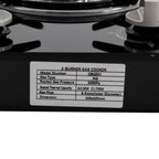 2 Burner Modern Gas Cooktop Gas Stove Top with 2 Burner Black 20.47*12.6 in