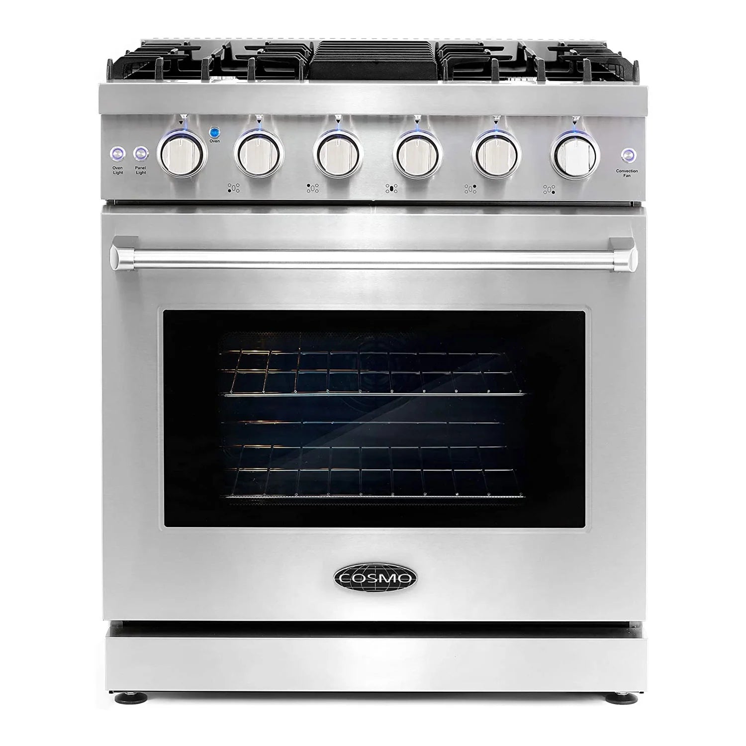 Cosmo 30 Inch 4.5 Cubic Foot Gas Range Convection Oven with 5 Italian Burners