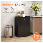 3 Cu Ft Upright Freezer - Black Mini Freezer with Adjustable Thermostat & Reversible Door for Apartment, Dorm, Office