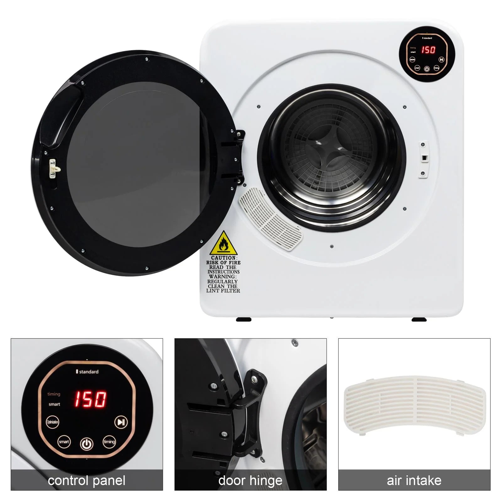 Zimtown 13.2lb Portable Compact High Efficiency Electric Dryer with Smart Controls