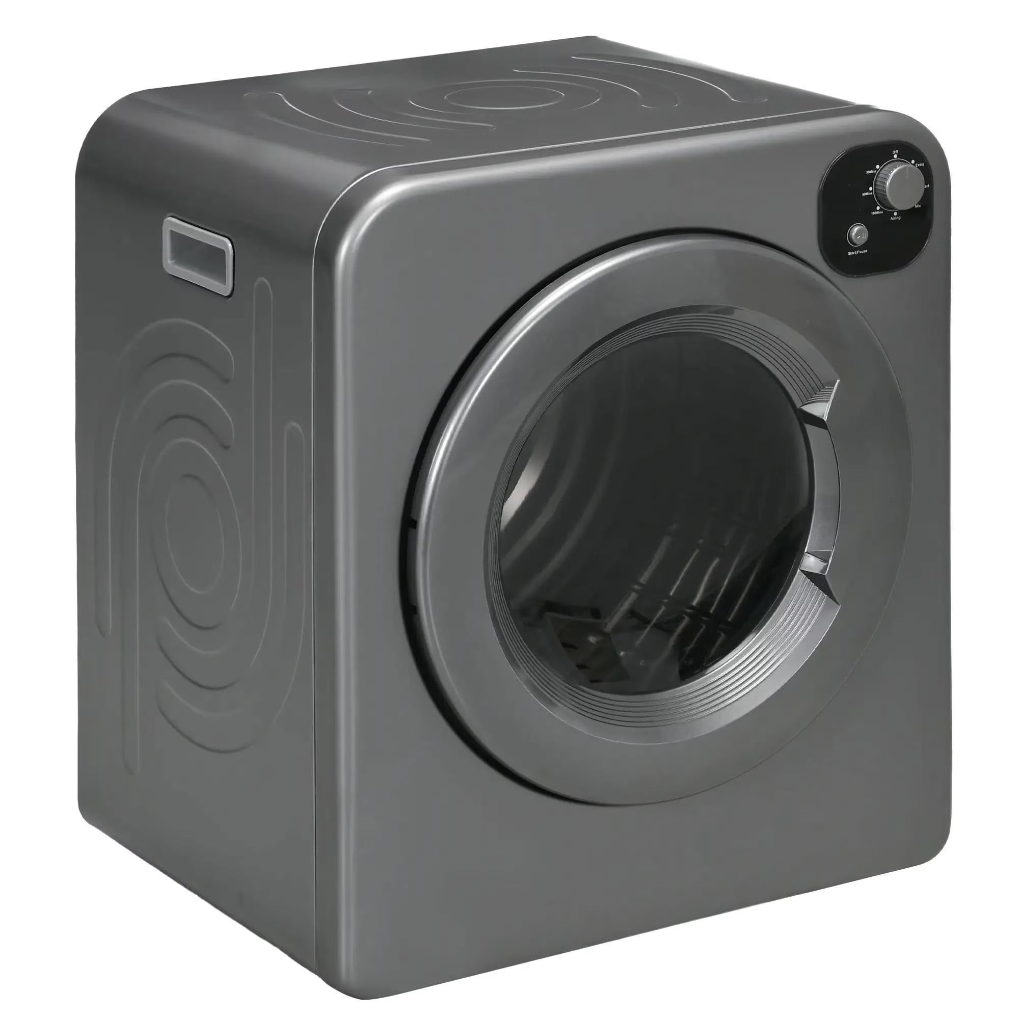 Resenkos Compact Laundry Dryer 1300W Portable Clothes Dryer with 3.2 cu.ft Stainless Steel Drum, Front Load Electric Dryer, Gray
