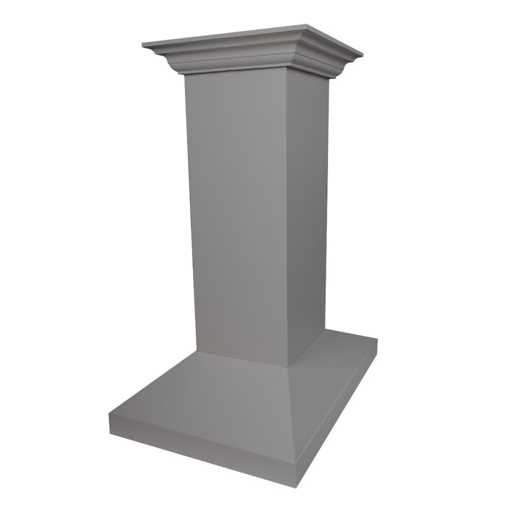 ZLINE 30 in. Wooden Island Mount Range Hood in White - Includes 760 CFM Motor