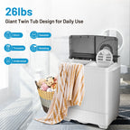 Costway 26lbs Portable Semi-automatic Washing Machine W/Built-in Drain Pump Grey