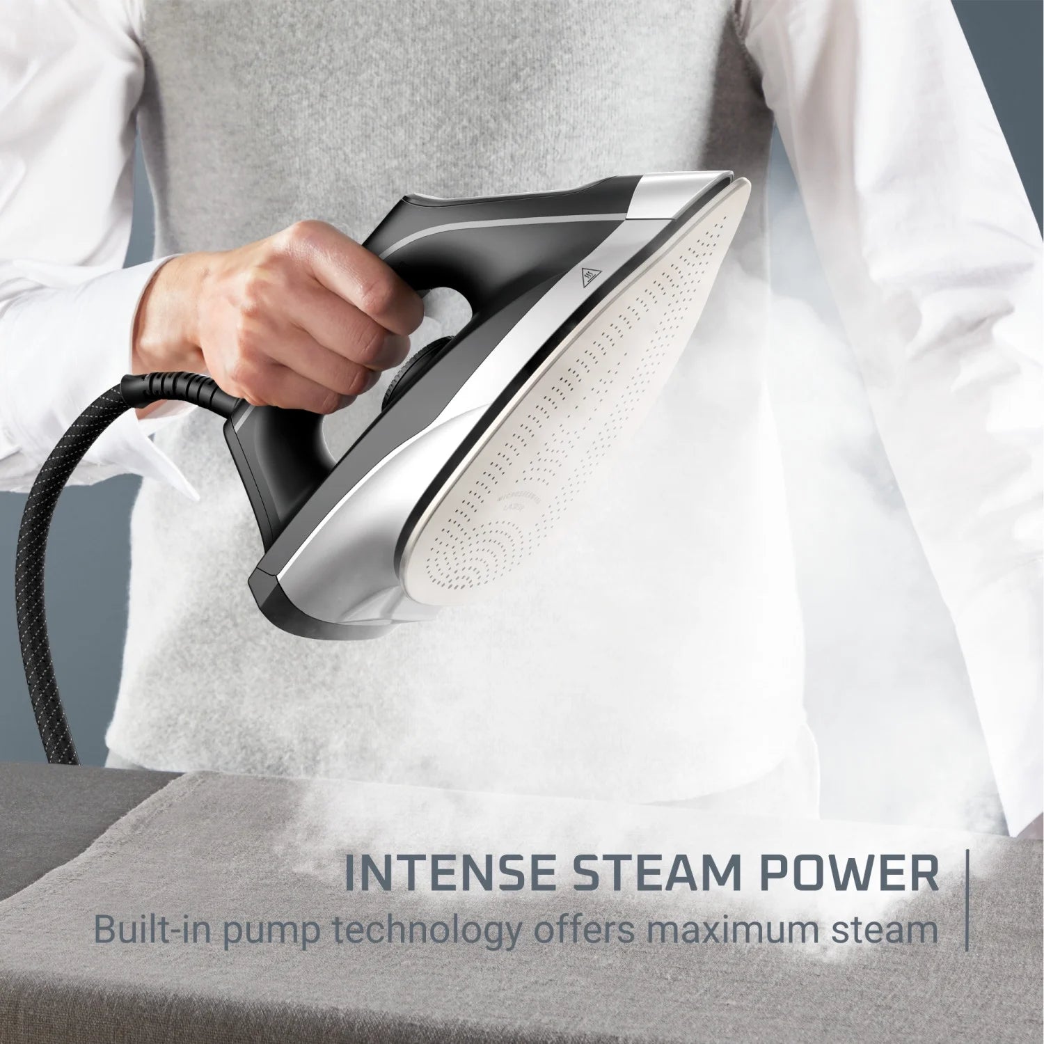 Rowenta Master Steam Station, 57 Oz Water Tank, Pump Technology for High Pressure Steam, Iron for Clothes, Black and Green, VR8332U1