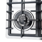 Stainless Steel 4-Burner Gas Stove, 3.0KW+1.75KW+1.0KW, Built-In Cooktop with Rotary Switch for Homes, Restaurants