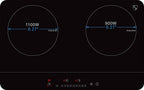 K&H 2 Burner Double Dual 24 Inch Induction ULTRA SLIM Electric Stove Top Ceramic Cooktop White 120V 1800W IN-DD18-120S