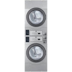Crossover Stackable 22-Pound Electric Commercial Dryers with Extra Large 7. Cu. Ft. Drum in Silver
