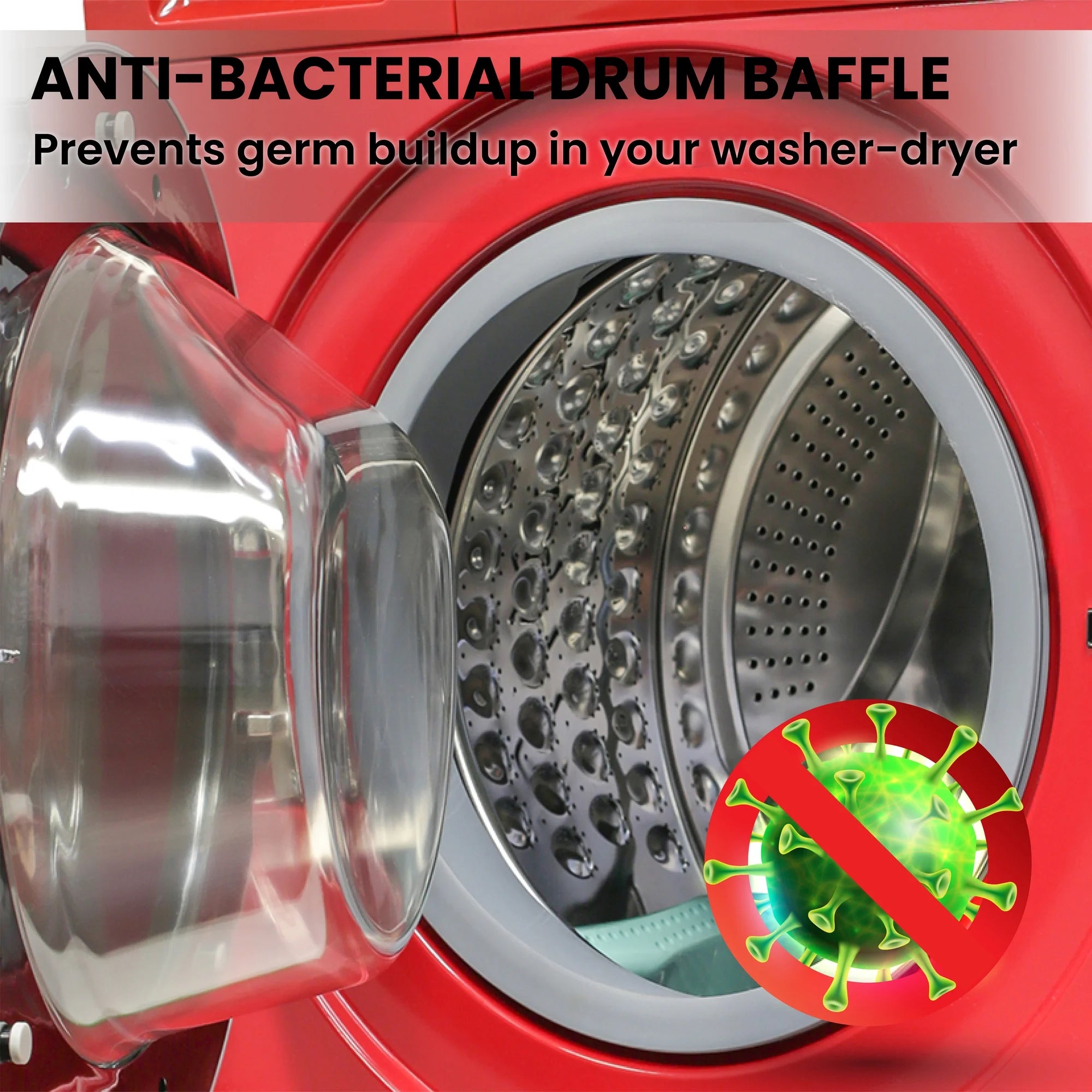 Equator All-in-One Washer Dryer VENTLESS/VENTED PET cycle 1.62cf/15lbs 110V in Merlot